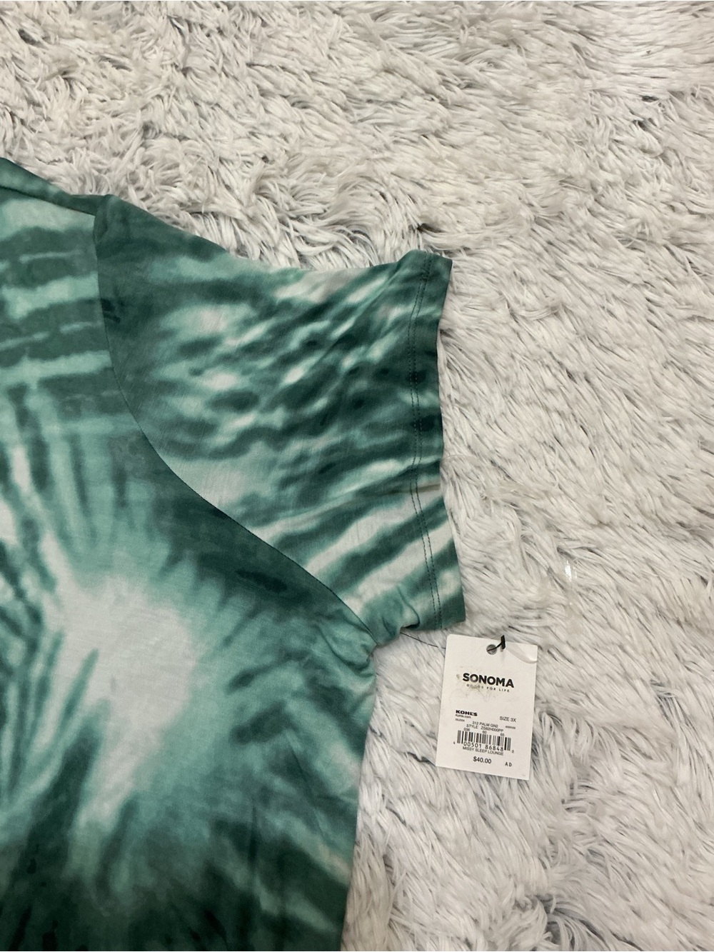 NWT Sonoma Goods for Life 3X Green Tie-Dye Lounge Maxi Dress Plus Size - Picture 12 of 14
